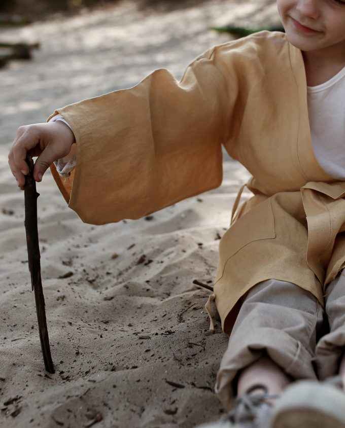 Linen kimono - Ochre