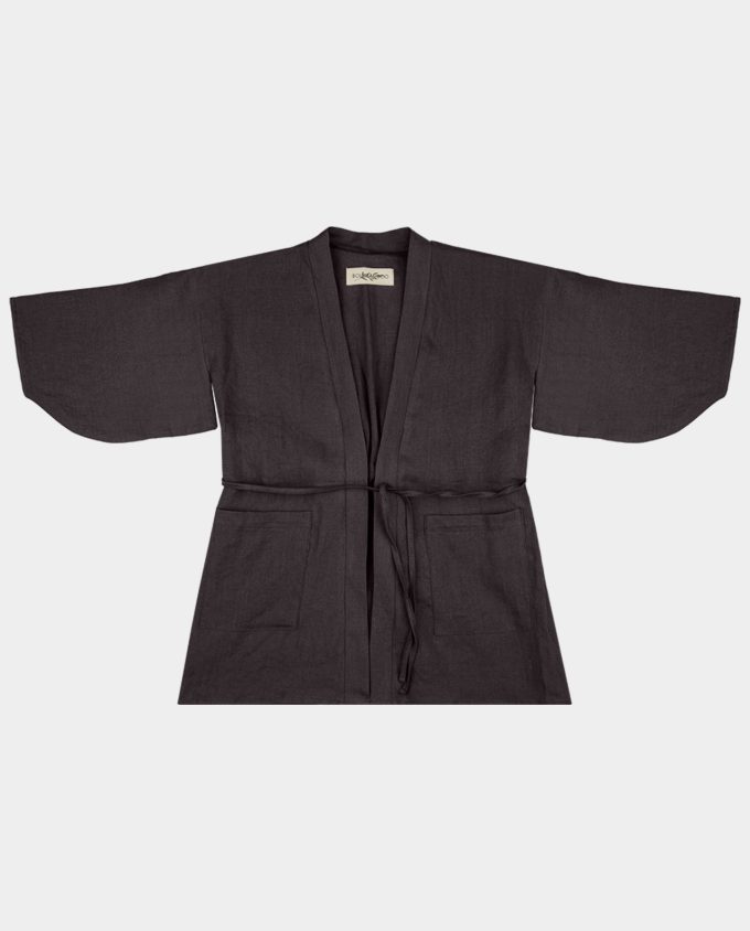 Linen kimono - Anthracite