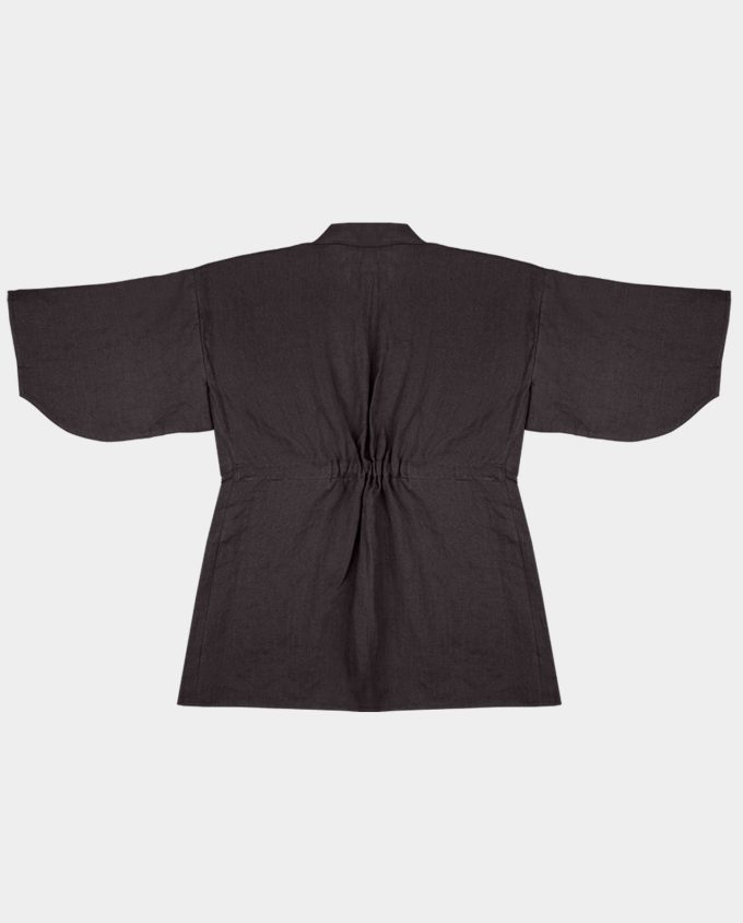 Linen kimono - Anthracite