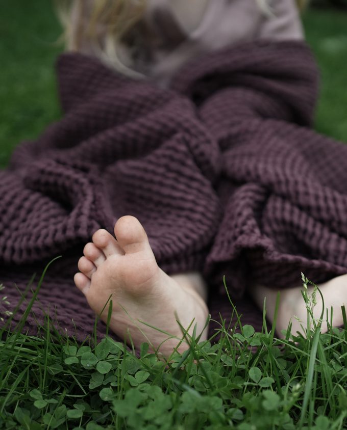 Linen Blanket XL - Aubergine