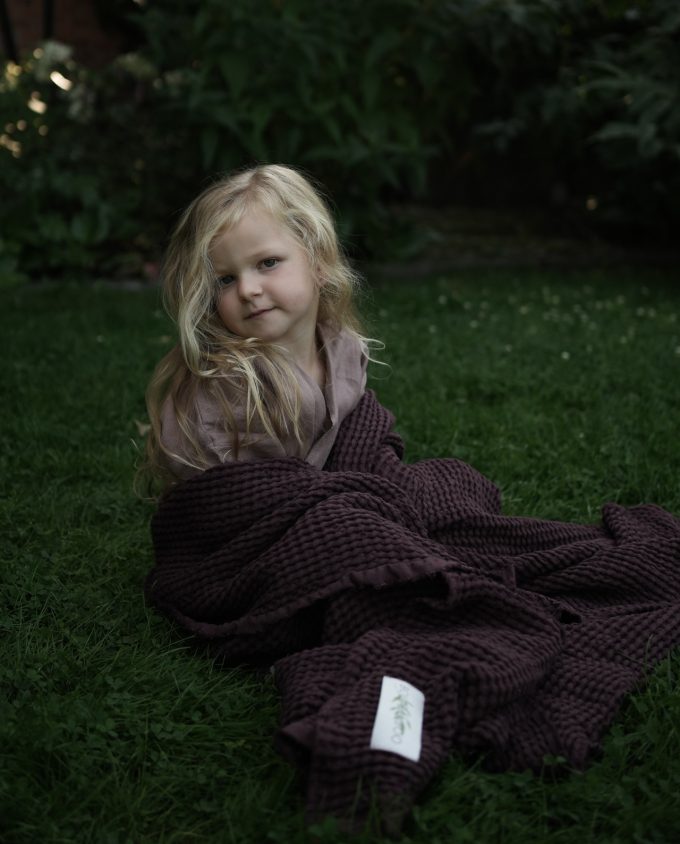 Linen Blanket XL - Aubergine